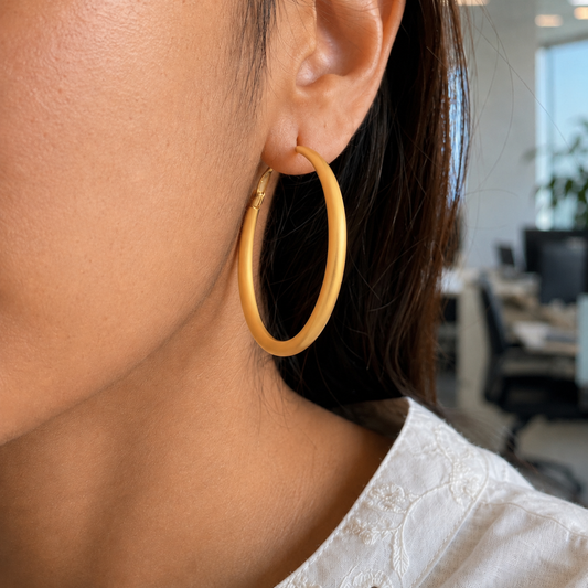 Matt gold hoops