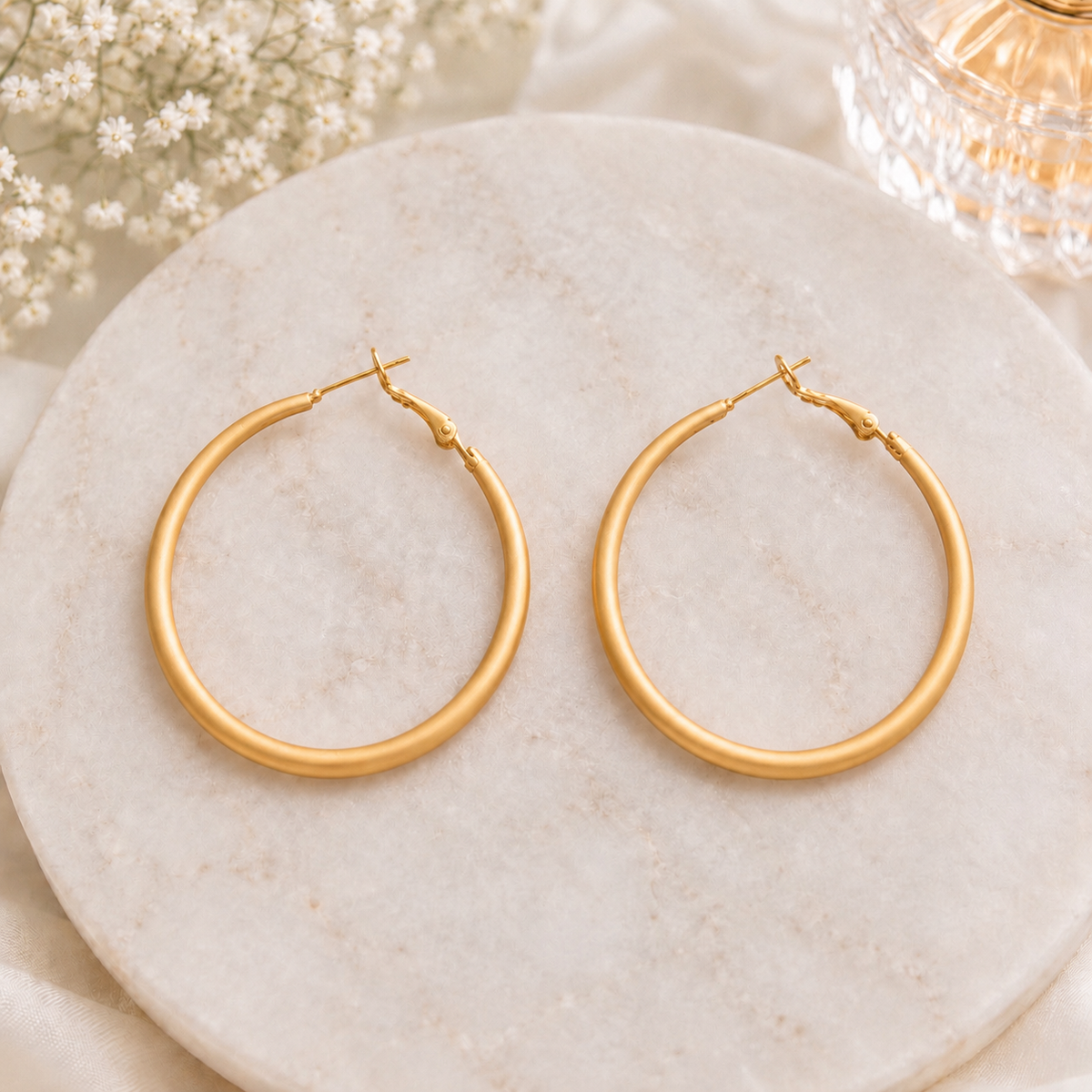 Matt gold hoops