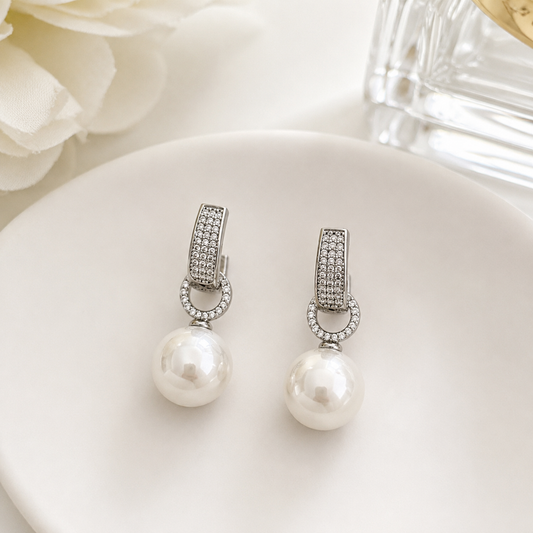 Lisa Silver Pearl Drops