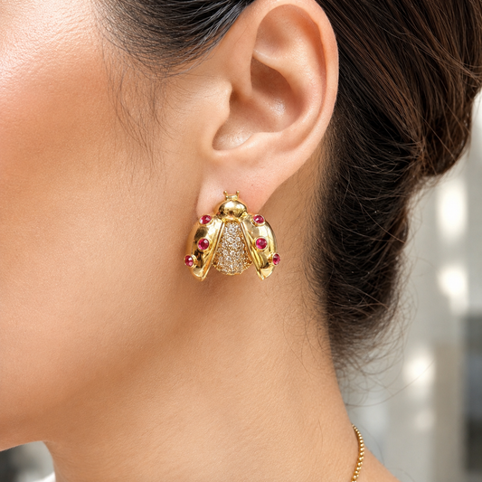 Ladybug stud earrings