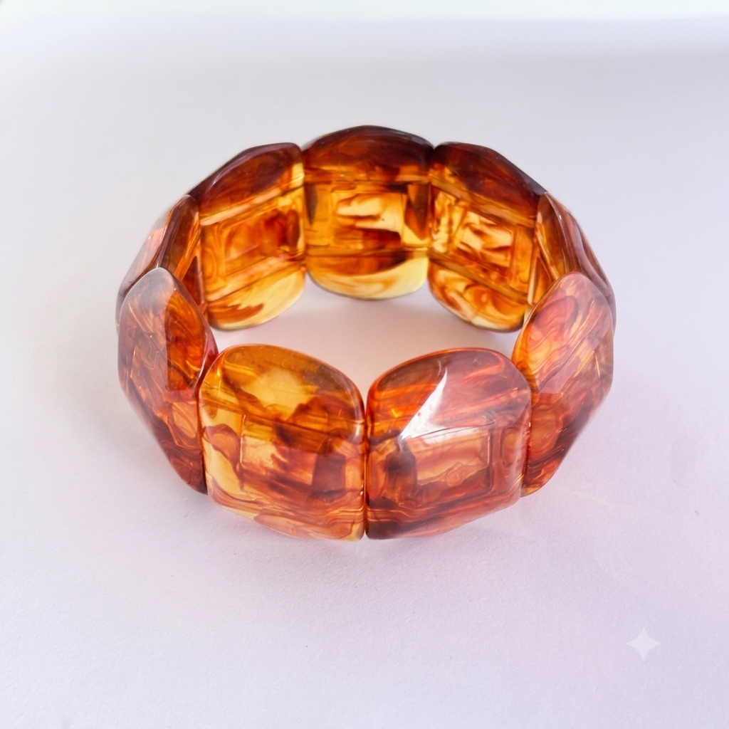 Amber Faceted stretchable Bracelet