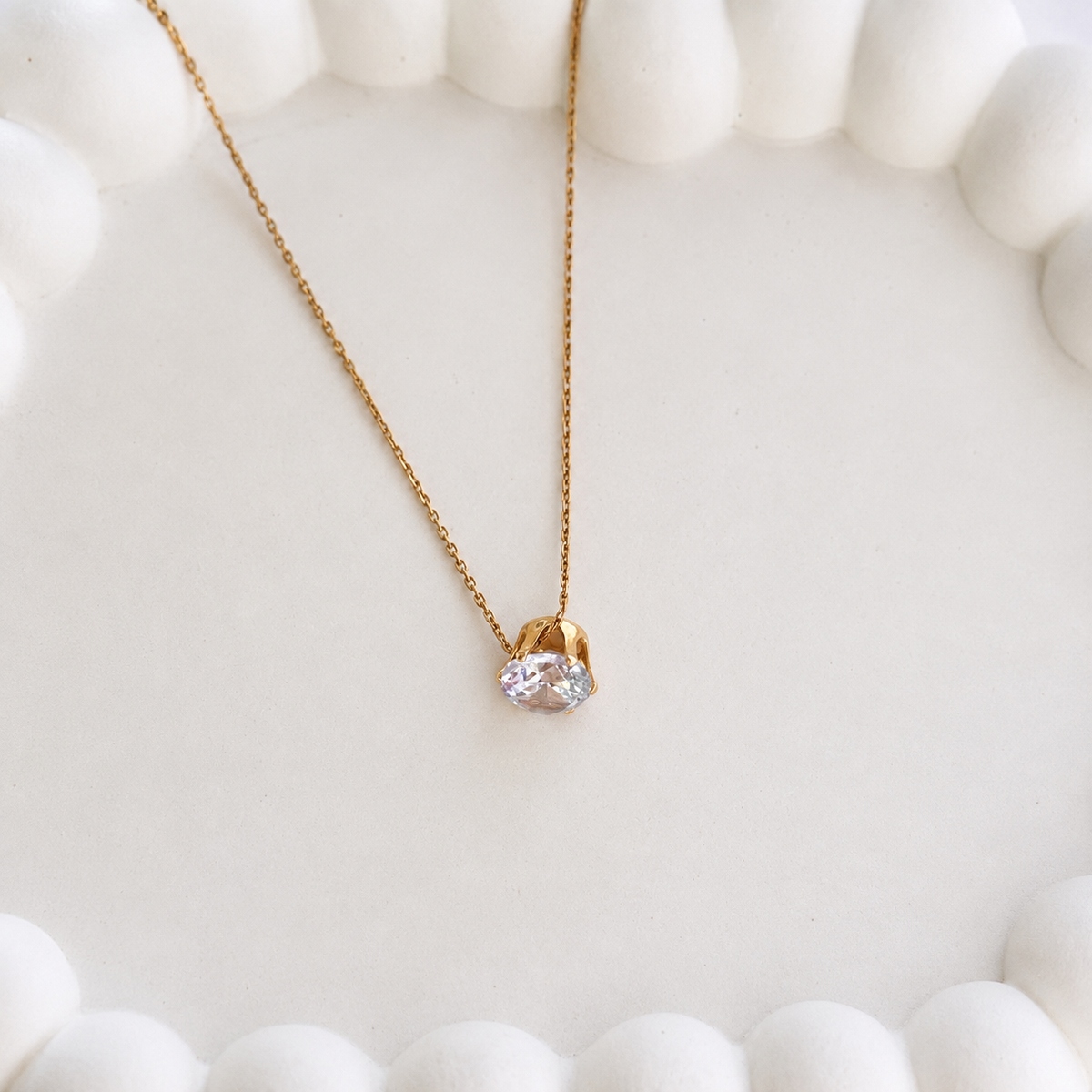 Blue Gemstone Solitaire Necklace