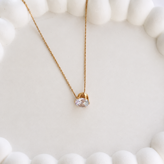 Blue Gemstone Solitaire Necklace