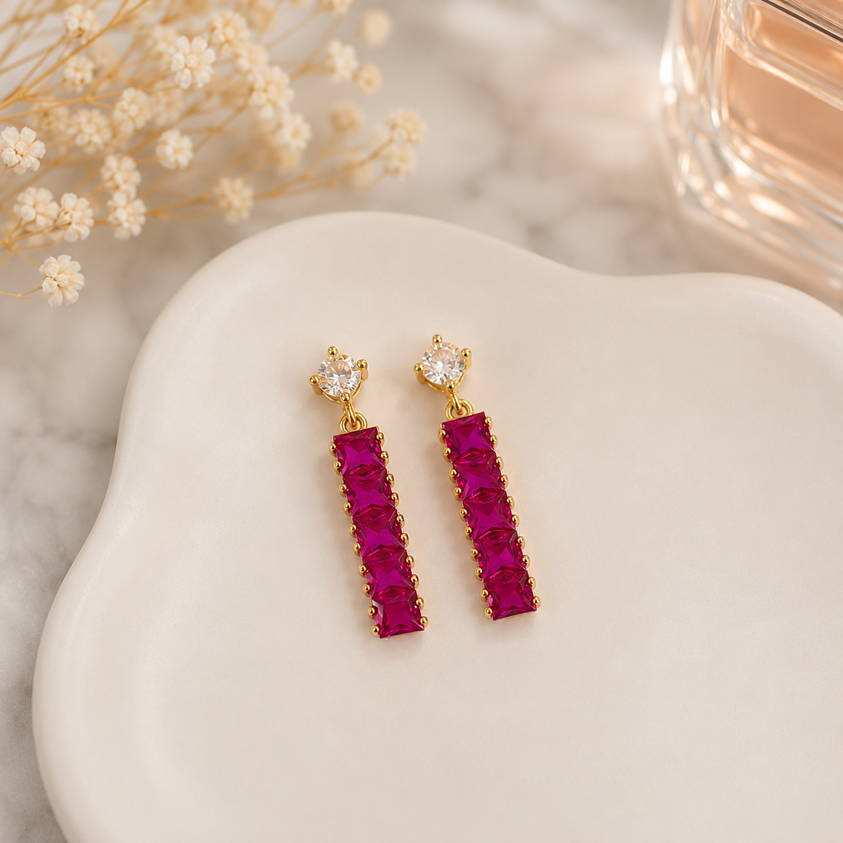 Ruby rush earrings