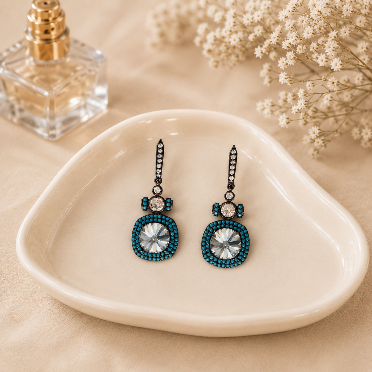 Blue crystal drops