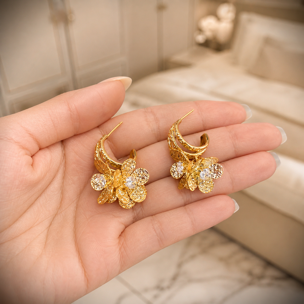 Petal bloom hoops