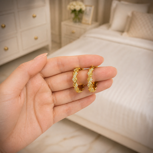 Golden twist hoops