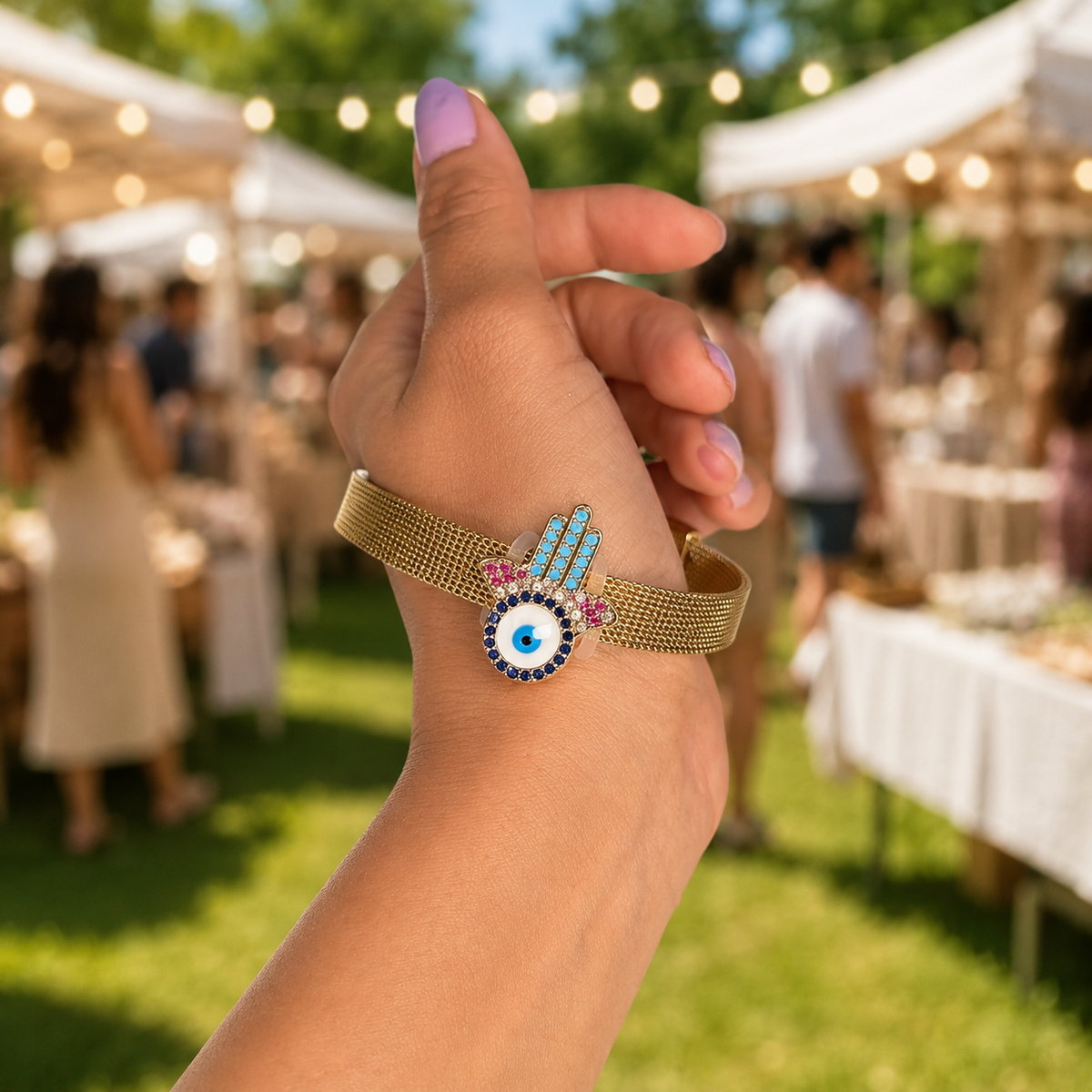 Hamsa Evil Eye Bracelet
