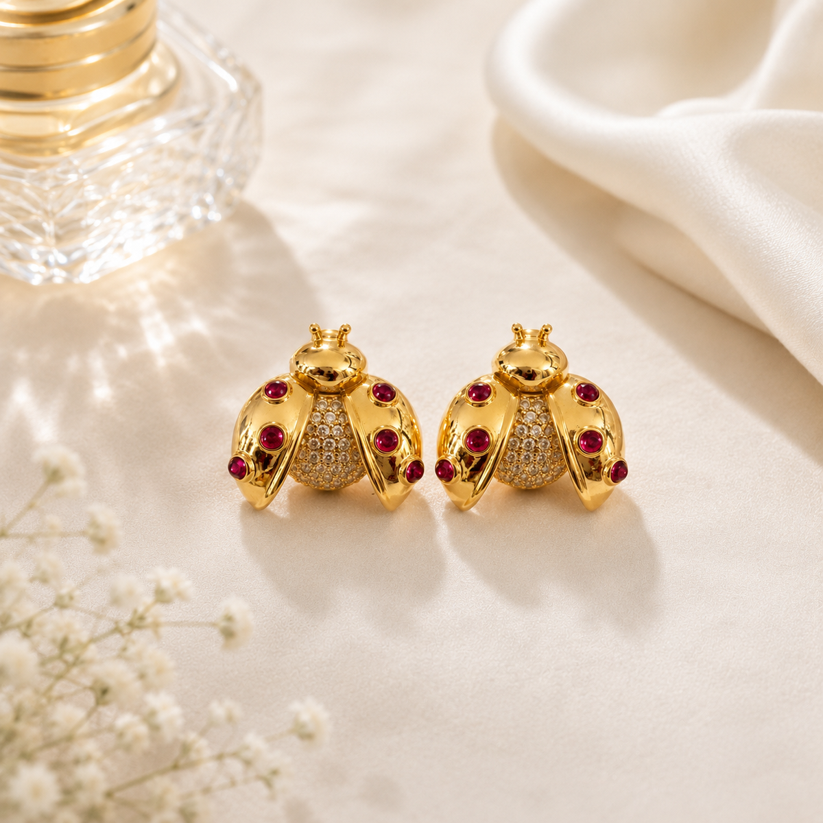 Ladybug stud earrings