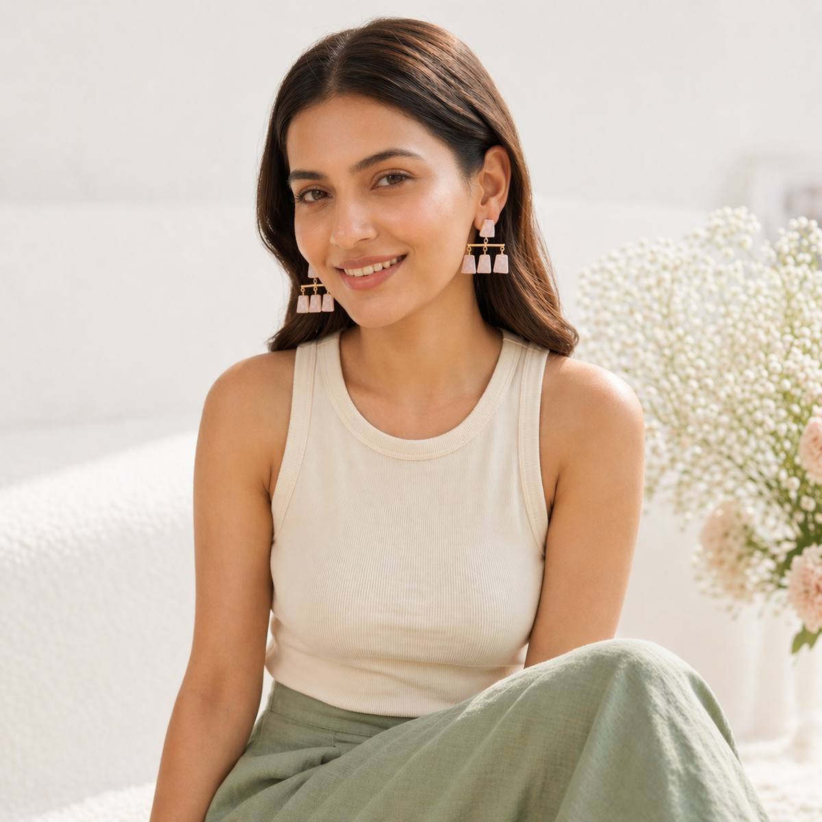 Tani quartz earrings