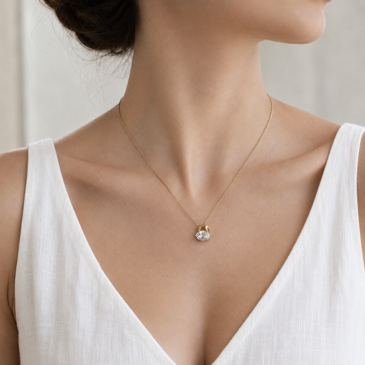 Blue Gemstone Solitaire Necklace