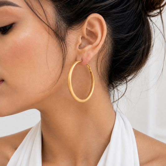 Matt gold hoops