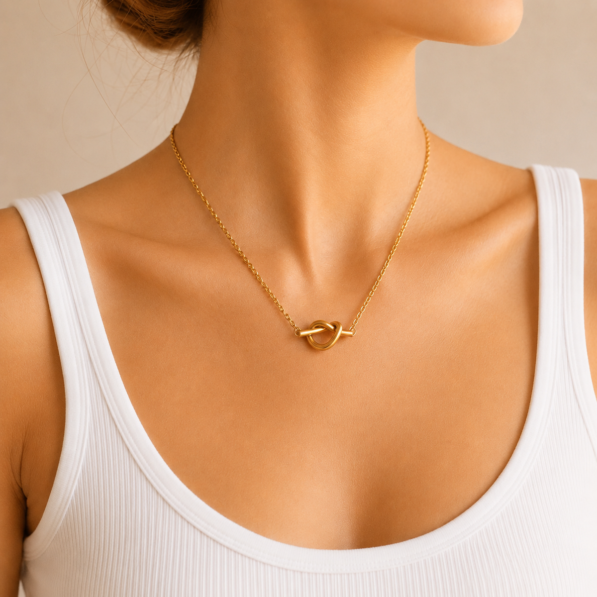 Gold Love Knot Necklace