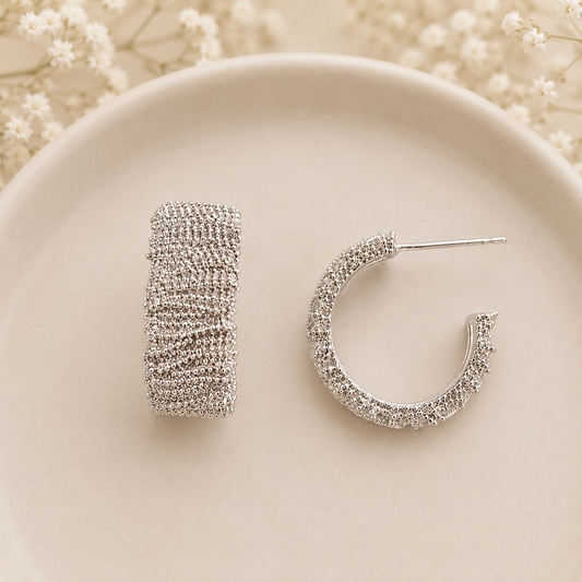 Nazia silver small hoops
