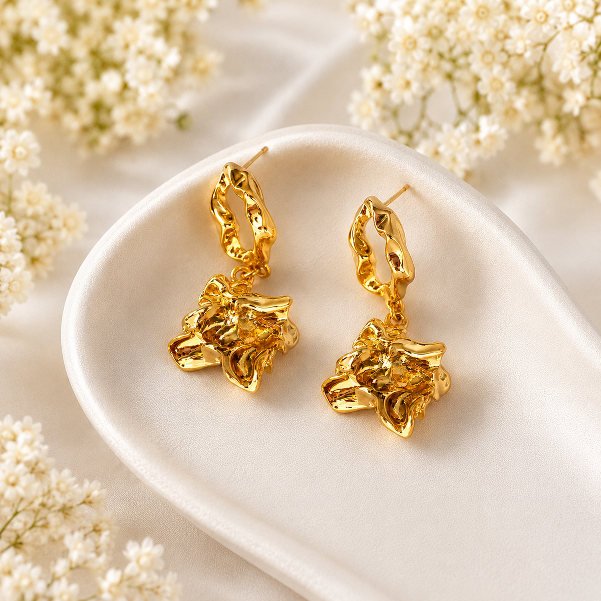 Textural flower danglers