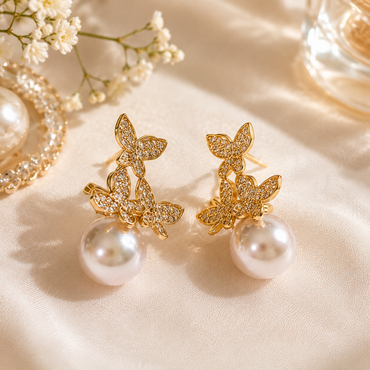 Butterfly pearl drops