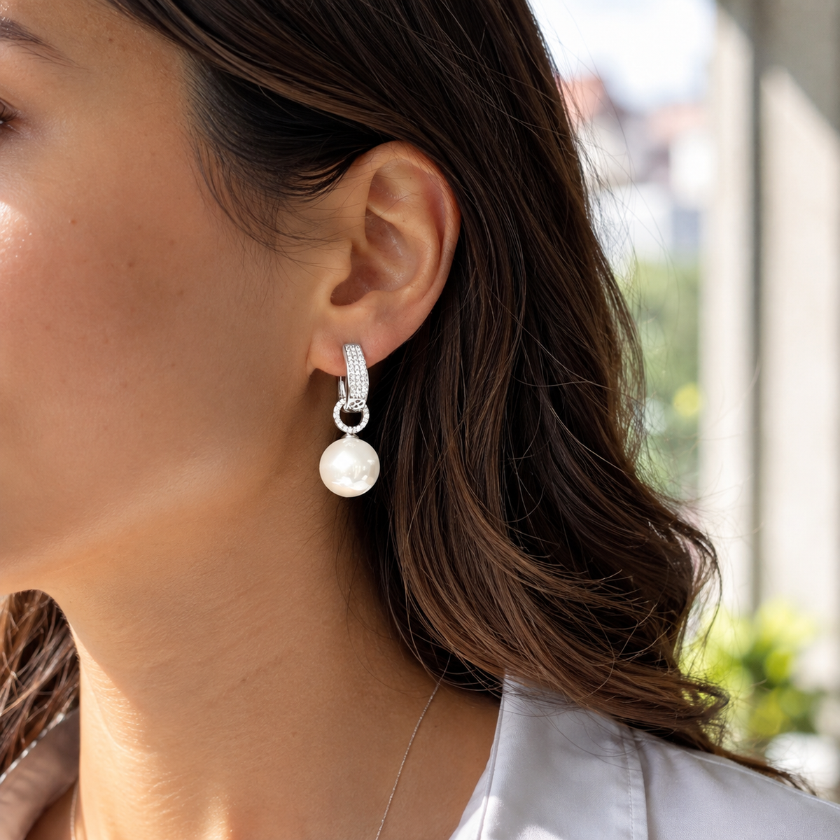 Lisa Silver Pearl Drops