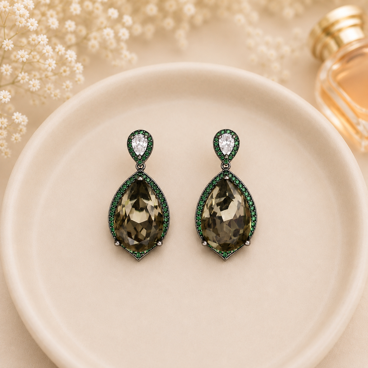 Tia Crystal drop earrings