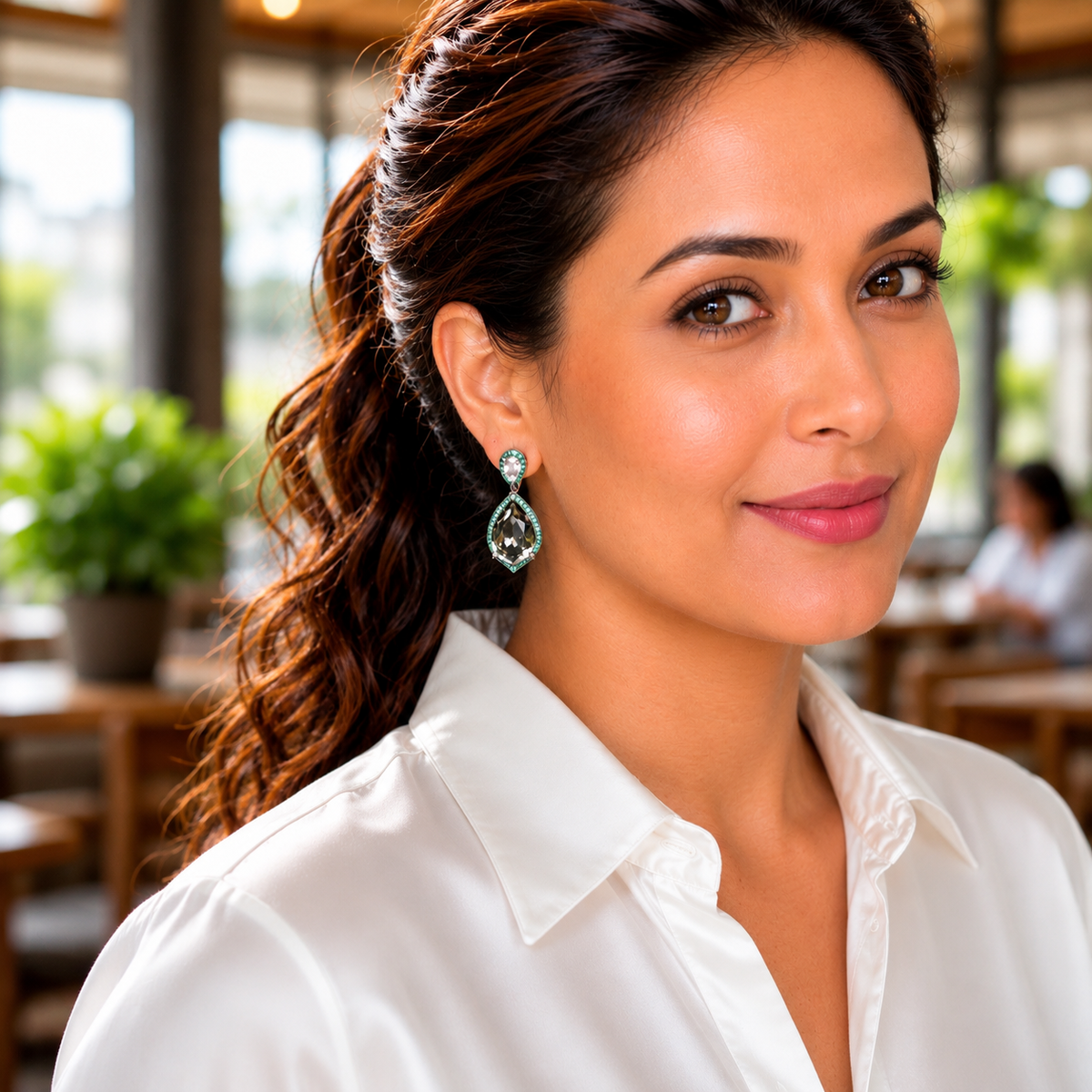 Tia Crystal drop earrings