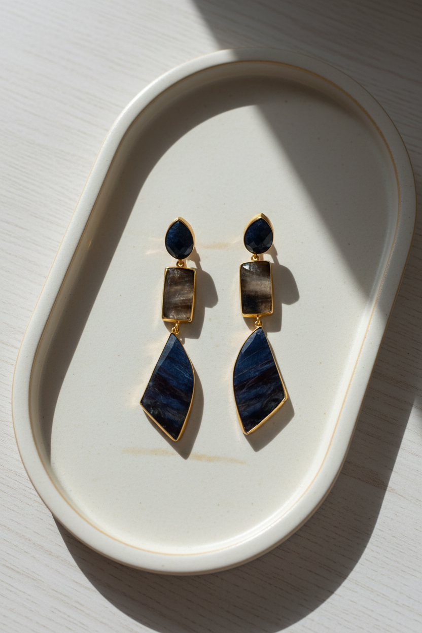 Flat Lay Earrings on Tray